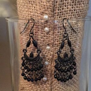 Black chandelier earrings